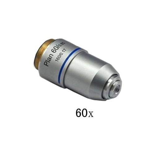 60X L=195 Plan Achromatic Biological Microscope Objective Lens Laboratory Biomicroscopy Accessories 20.2mm for Medical Science