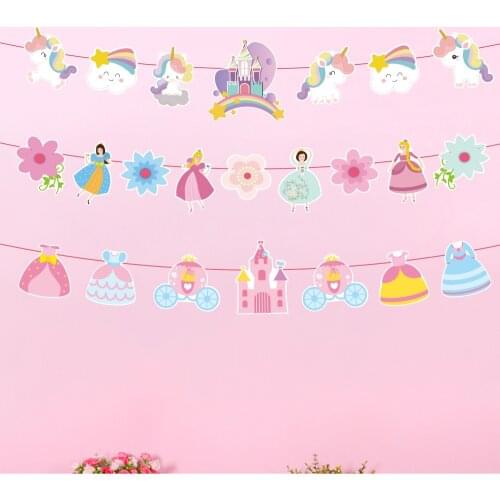Birthday Banners For Girls Unicorn Party Garlands Bunting Craft Supplies Decoration First Birthday Girl Party Wedding Decoration