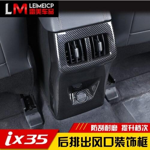 Car shape rear air conditioning vent decorative frame air outlet decorative strip sticker For Hyundai ix35 2018