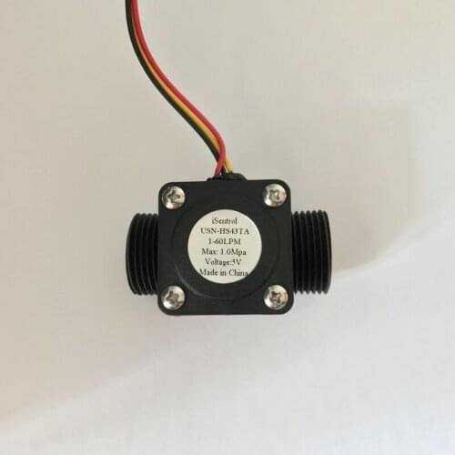 24V USN-HS43TA Hall Effect Water Flow Sensor 1-60L/M G3/4" Electrical Flowmeter for water purifier, water dispenser, smart card