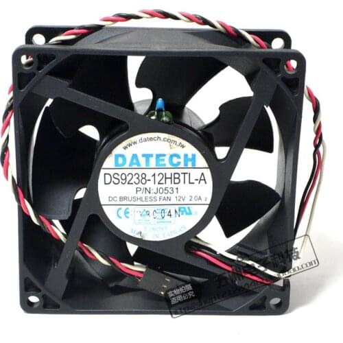 DATECH DS9238-12HBTL-A DP/N : J0531 DC 12V 2A 92x92x38mm 3-wire Server Cooling Fan