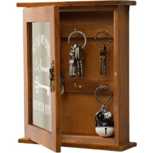 Solid Wood Home Decor Key Box Hanging Key Wall Creative Wall Decoration Key Hanger Wall-hung Type Wooden Decorative Wall Shelf