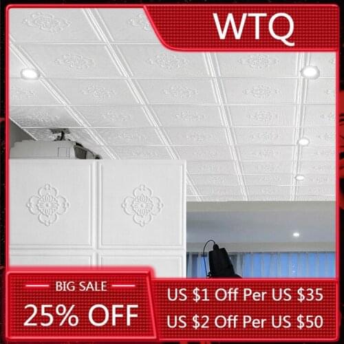 Roof decoration wallpaper 3d solid ceiling wall stickers living room bedroom self-adhesive waterproof roof ceiling wall sticker