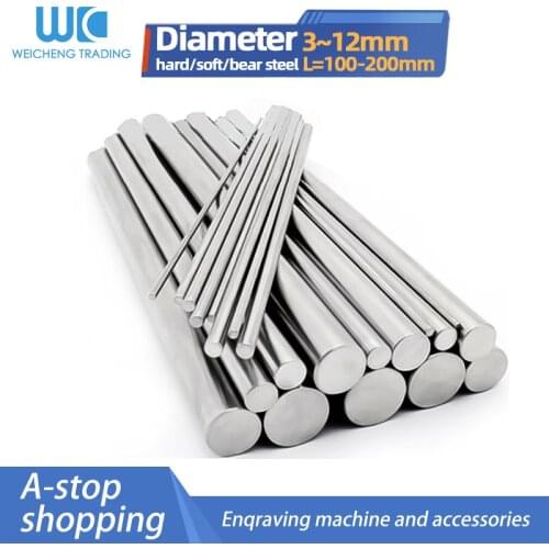 Diameter 3/4/5/6/8/10/12mm Steel Transmission Shaft for DIY Motor Drive Toy Model Gear Drive Short Axle