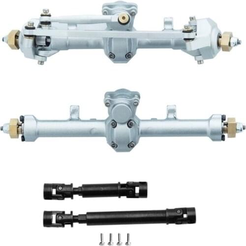 For Axial SCX24 1/24 RC Crawler Car Metal Front & Rear Axle Complete Axles with Drive Shaft Upgrade Parts Accessories