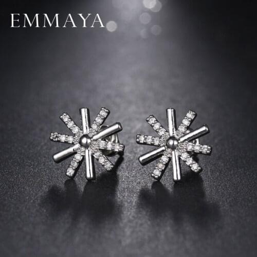 EMMAYA New Hot Fashion Exquisite Piercing Stud Zircon Ear Stud Earrings Female Gifts Freeship