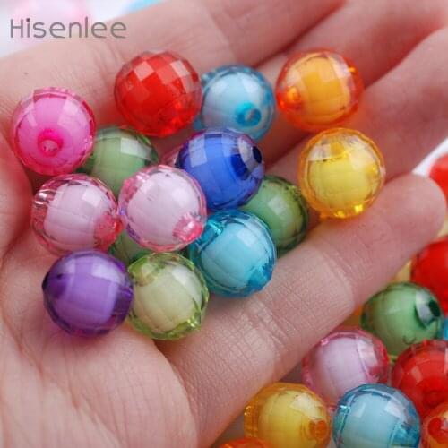 Hisenlee The Shape Of The Earths Surface Mixed Color 8mm~20mm Circular Acrylic Interval Bead DIY Making Beads Bracelet