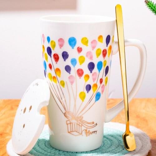 Creative fish scale ceramic water cup large capacity home personality mug trend men and women cup tea cup LB031904