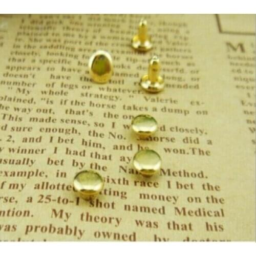 Gold 5mm Round Double Cap Rivet Metal Punk Rock DIY Studs Leathercraft Accessories Spike Free Shipping 1000sets