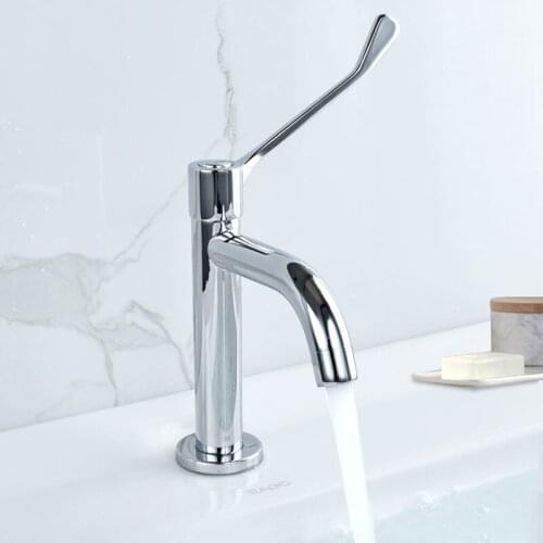 Tape from the laver of chrome bronze sink faucets single bore cold water bath basin long fist water faucets