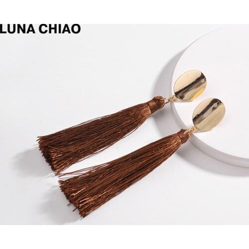 LUNA CHIAO 2020 Fashion Jewelry Bohemian Boho Metal Earring Long Tassels Earrings for Women