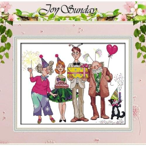 Birthday Party Patterns Counted Cross Stitch 11 14CT Cross Stitch Sets Wholesale Chinese Cross-stitch Kits Embroidery Needlework