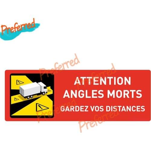 Attention Angles Morts Car Sticker Keep A Distance From The Truck Decal Motocross Racing Laptop Helmet Trunk Wall Car Sticker