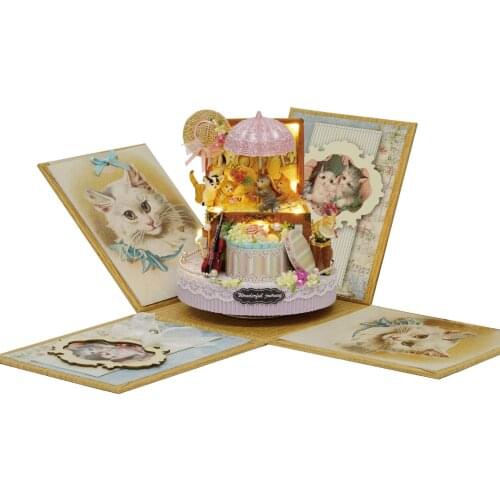 P237 DIY Miniature Wooden Furniture Set Hand-assembled Model House Candy Cat Creative Christmas Birthday Gift