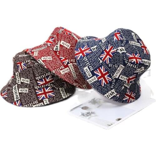 Uk flog Pirnt Bucket hat Summer Ladies Men Outdoor Leisure Sport Caps Retail Fisherman Hats Panama