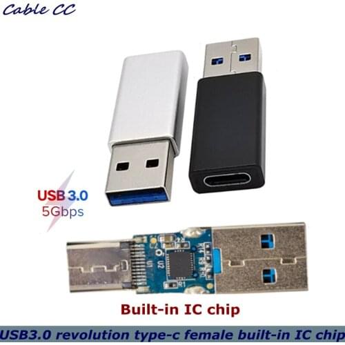 Type C female to USB 3.0 male adapter connector for Huawei Oneplus Xiaomi Samsung laptop built-in chip 5gbpsTYPEC cable