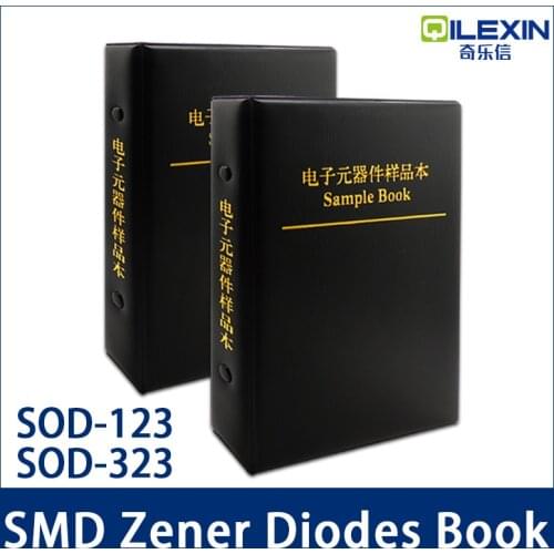 SMD Zener Diode Book SOD-323 0805 SOD-123 1206 2.4v-30v 28 Values Package Assorted Kit 0.5W 1/2W eries Sample Book Sample Kit