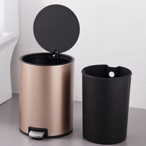 Modern Large Trash Bin For Recycling Bins Europe Luxury Trash Can Stainless Steel Rangement Cuisine Kitchen Storage BD50WB