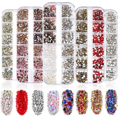 Swarovsky SS4-SS16 AB Crystal Diamond Nail Glitter Nail Rhinestones Crystal DIY Nail Art Decorations Manicure Tools Accessories
