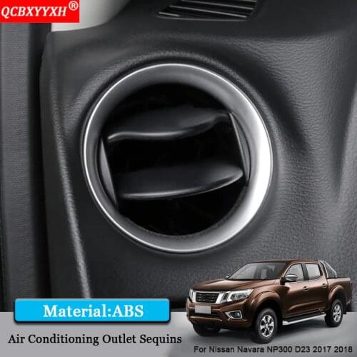 QCBXYYXH Car Styling ABS Air Conditioning Outlet Sequins Internal Stickers Car Accessories For Nissan Navara NP300 D23 2017 2018