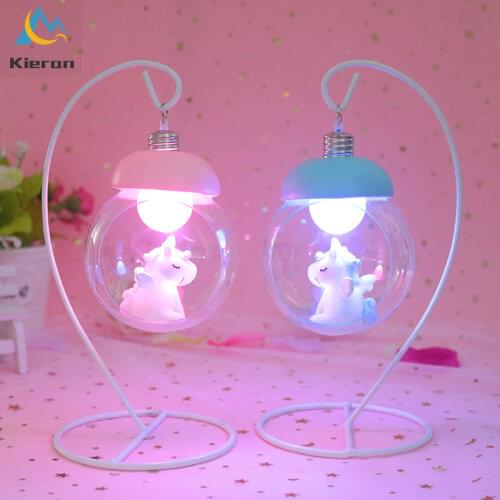 Unicorn Moon LED Resin Night Light Children Toy Anime Decor Christmas Gift Room Decor Craft Table Lamp Cartoon Baby Nursery Lamp