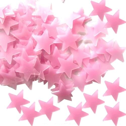 100pcs Home Decor Wall Decals Glow Color Stars Luminous Fluorescent Wall Stickers for Kids Nursery Rooms TS1