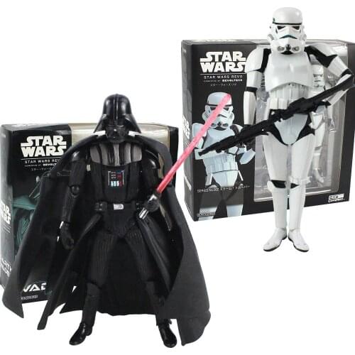 16cm Star Wars Revo Clone Troopers Bucketheads Galactic Empire Imperial Army with Lightsaber Weapon Cool PVC Figure Model Toys