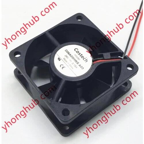 Costech D06A05HWS DC 24V 0.15A 60x60x25mm 2-Wire Server Cooling Fan