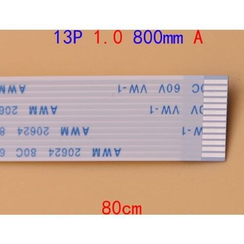 20pcs 13pin FFC FPC flat flexible cable 1.0mm pitch 13 pin A Forward Length 800mm 80cm width 14mm Ribbon Flex Cable