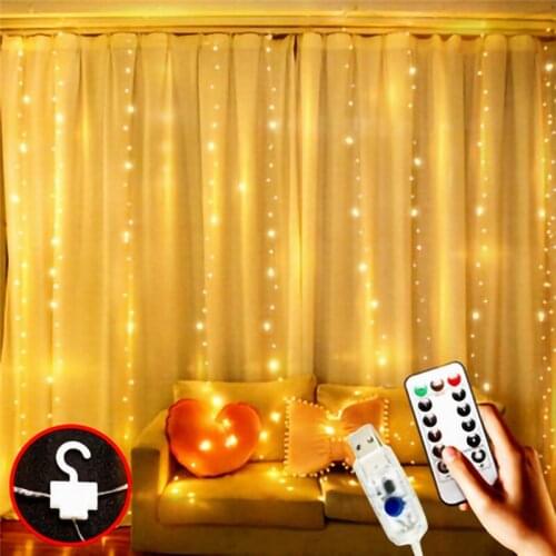 3M LED Christmas fairy tale string lights remote control USB curtain lights holiday decoration family bedroom windows 5z