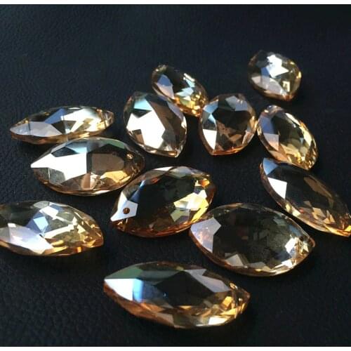 50pcs/lot 38mm K9 Crystal Marquis Champagne Suncatcher Chandelier Faceted Pointed Oval Pendant, Shiny Crystal glass lamp Parts