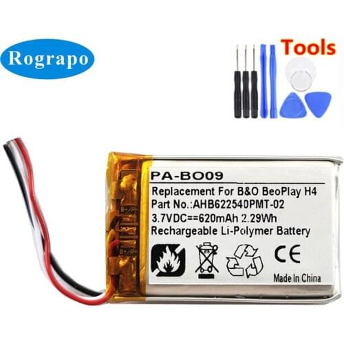 New AHB622540PMT-02 Battery For Bang & Olufsen BeoPlay H4 Accumulator 620mAh Li-Polymer Replacement Batterie 3-wire Plug+tools