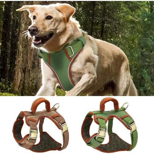 Quick Control Dog Harness Reflective Padded Pet Travel Harness Vest With Lift Handle Adjustable For Medium Large Dogs Bulldog