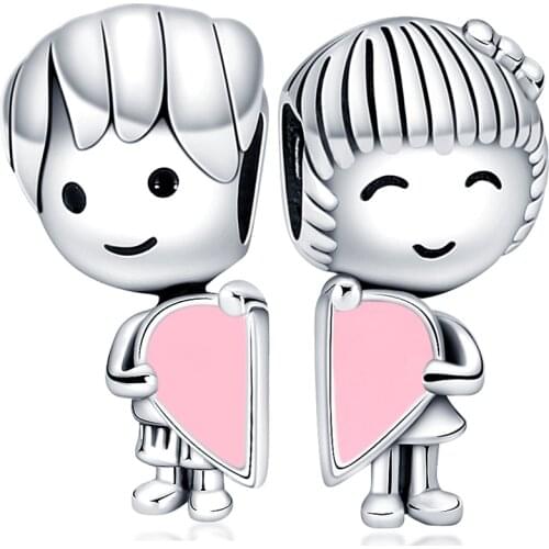 CODEDOG 925 Sterling Silver Boy Girl Dog Cat Charm Beads fit Original 3mmBracelet & Bangles DIY Jewelry Making C708