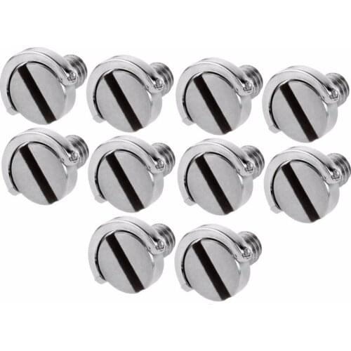 10 pcs Stainless Steel D Shaft D-ring 1/4" Mounting Camera Screw for Camera/Tripod Monopod/Quick Release (QR) Plate