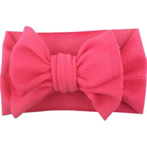 Double Layer Hair Bow Headband Girls Elastic Hair Bands Kids Solid Turban Head Wrap Hair Accessories
