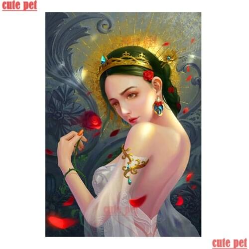 Cute pet DIY diamond painting Gift Square Drill Round Drill Beauty and roses 5d full diamond Mosaic Diamond Embroidery puzzle