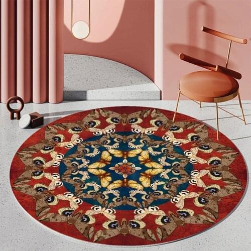 Mandala Round Carpet for Living Room Anti Slip Large Size Floor Mats Bedroom Bedside Area Rugs Computer Chair Mat Home Decor
