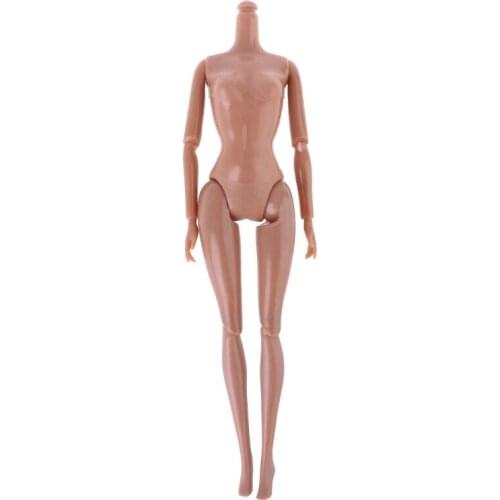 12 Jointed DIY Movable Chocolate Naked Doll Body Doll House DIY Body Without Head Doll Accessories Birthday Gift Toy