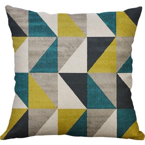 Square Cotton Linen Cushion Cover Irregular Geometric Pattern Pillow Case Waist Throw Pillow Cover Hidden Zipper Closure #T2P