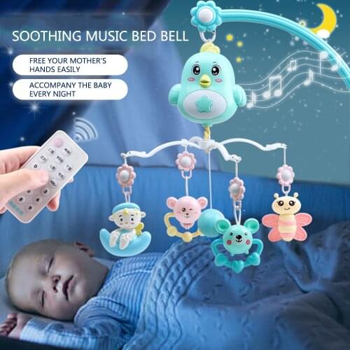 Baby Crib Mobiles Rattles Music Educational Toys Bed Bell Carousel for Cots Projection Infant Baby Toy 0-12 Months for Newborns