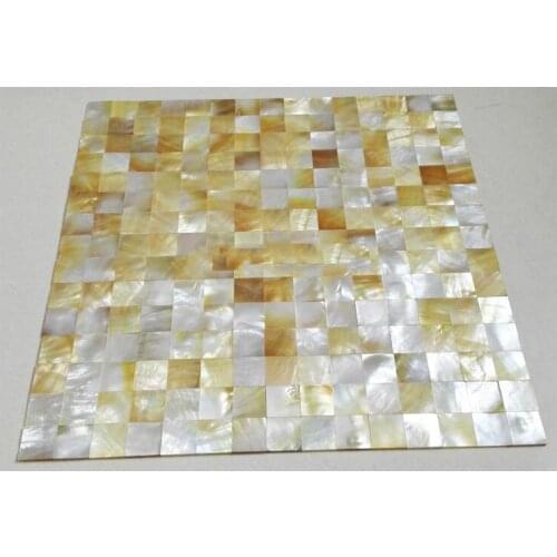 Groutless Yellow Butterfly Shell Mosaic Tile Natural Mother Of Pearl Oyster Bathroom Kitchen Villa Hotel Wall Sticker Square