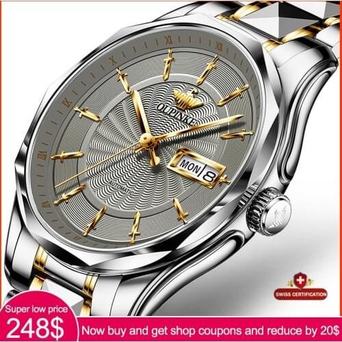 Top Brand OUPINKE Men Automatic Mechanical Watch Waterproof Stainless Steel Strap Skeleton Men Watch Gift For Male