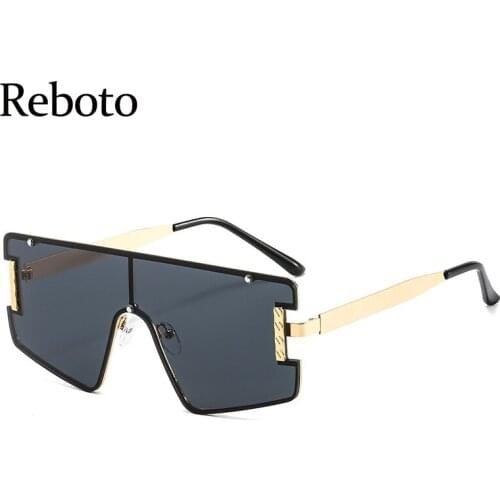 2021 Flat Top Pilot Women Glasses Big Frame Sunglasses Oversized For Men Vintage Rimless Fashion Metal Sunglasses Female Eyewear