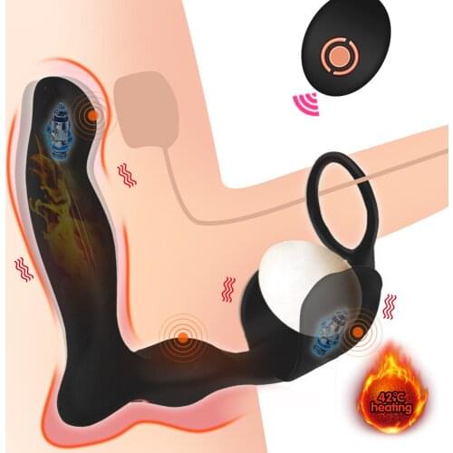 Male Prostate Massage Vibrator Anal Plug Silicone Waterproof Prostata Stimulator Butt Delay Ejaculation Ring Toy For men