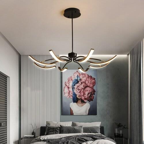 Nordic Chandelier Lighting Net Red Living Room Light Modern Minimalist Led Lamp Personality Bedroom Restaurant New Hanging Lamps