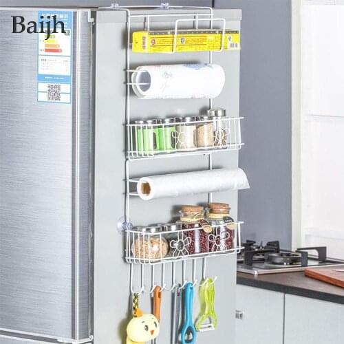 Multi-functional Refrigerator Rack Kitchen Supplies Refrigerator Fridge Side Shelf Storage Shelf Multi-Layer Sidewall Holder