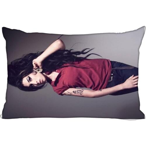 New Custom Amy winehouse Printing pillowcover Two sides Standard Satin Silk Soft Rectangle Pillowcases zipper More size