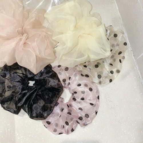 2020 Spring And Summer New Hair Ring Mage Retro Mesh Gauze Simple Bowel Hair Accessories