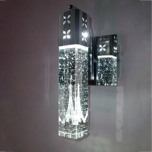 New LED Crystal Wall light Bubble Crystal Column Bedside lamp Living Room Wall Mirror Front Lamps White Warm light mx12091557